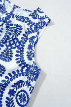 Printed Sleeveless Crew Neck Top - Lightweight Style