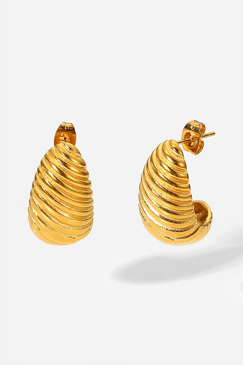 Shell Shore Spiral Stud Earrings Gold One Size