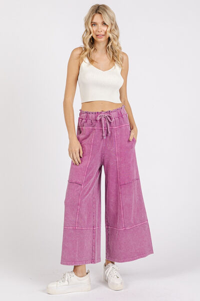 Mittoshop Mineral Wash Seam French Terry Wide-Leg Pants