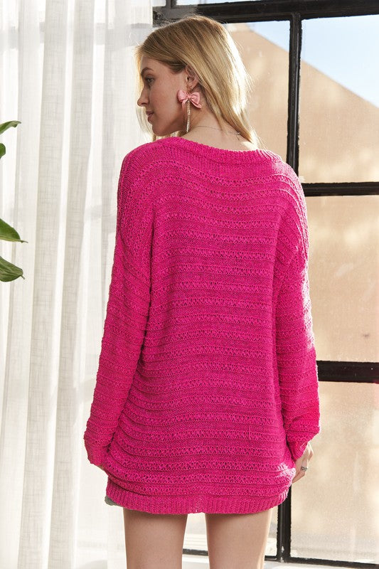 ADORA V-Neck Relaxed Fit Drop Shoulder Sweater