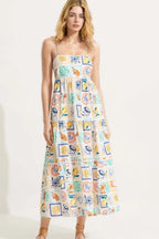 Summer Floral Print Tiered Maxi Cami Dress