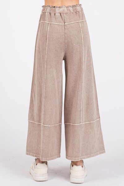 Mittoshop Mineral Wash Seam French Terry Wide Leg Pants