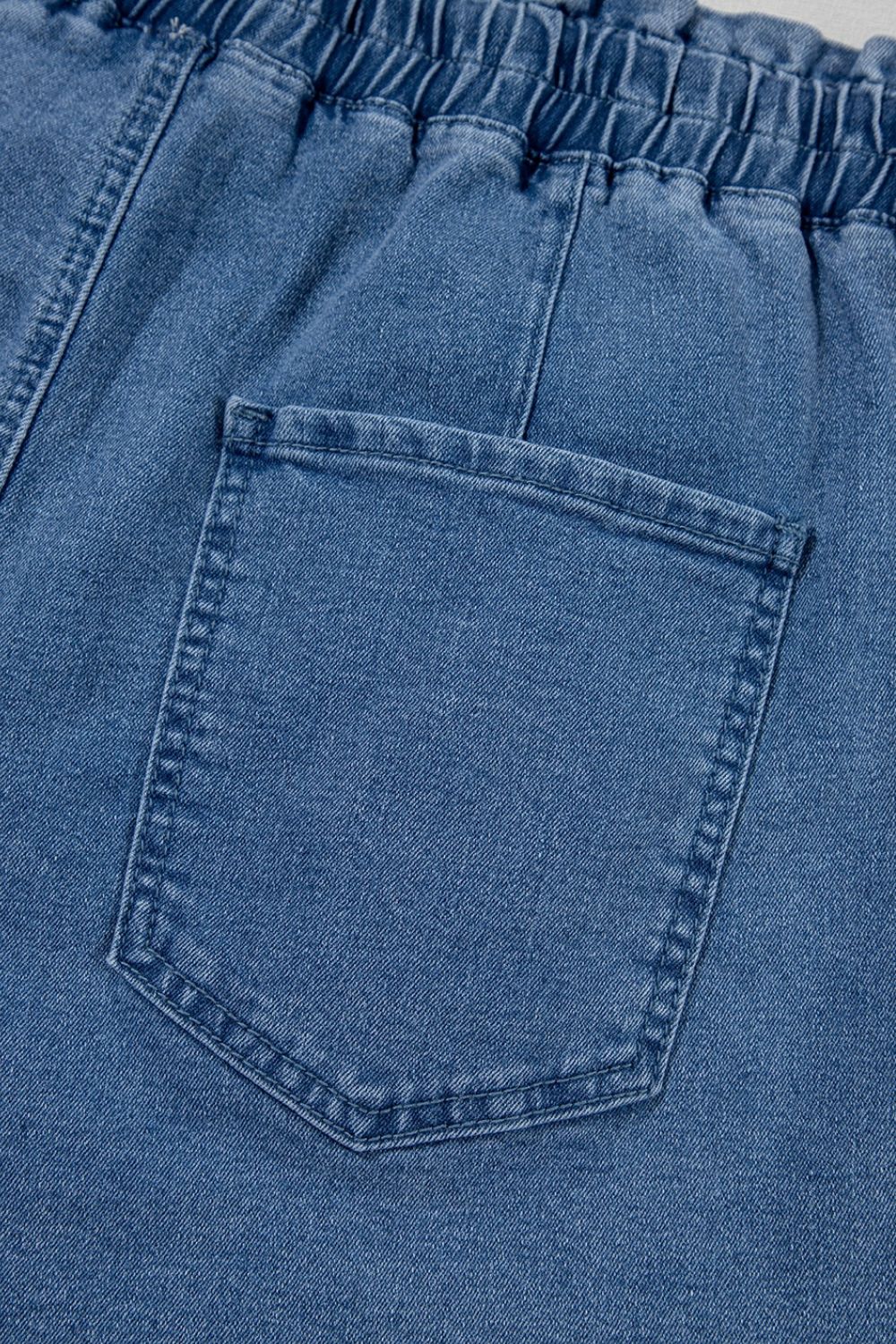 High-Waist Drawstring Denim Shorts - Casual & Chic