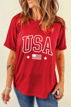 Classic USA Flag Crewneck T-Shirt - Patriotic & Timeless