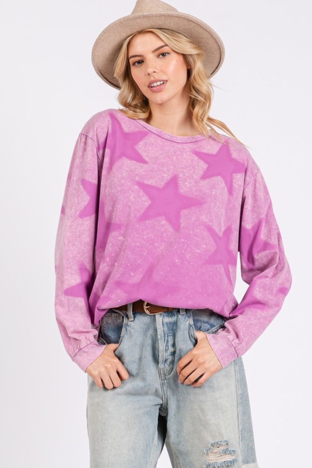 SAGE + FIG Star Print Mineral Wash T-Shirt