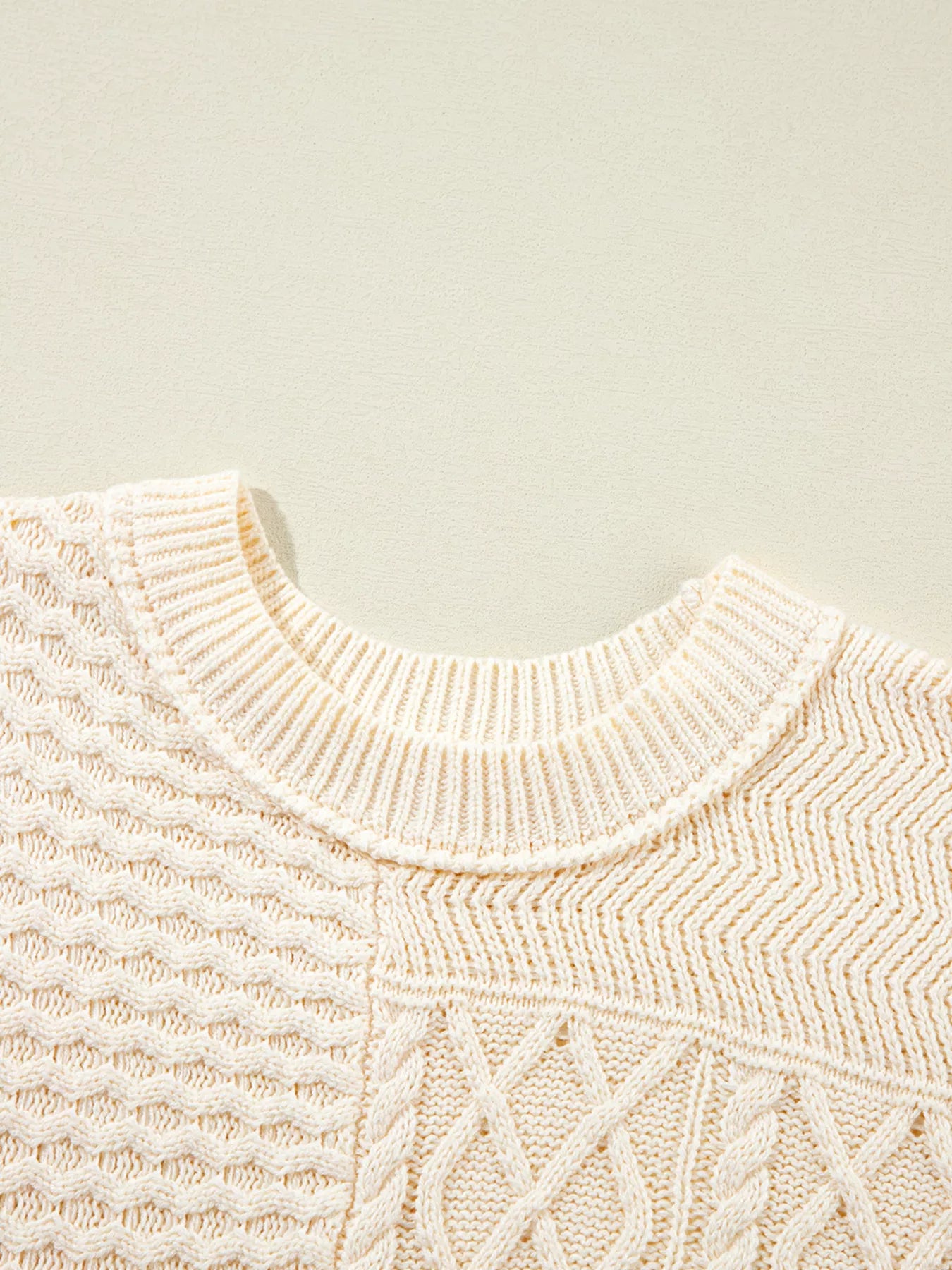 Relaxed Fit Cable-Knit Dolman Sweater Vest