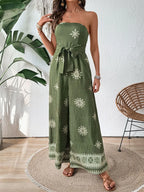 Breeze Printed Wide-Leg Tube Jumpsuit