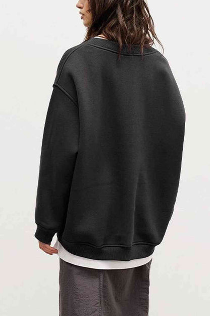 Oversized Round Neck Dropped Shoulder Sweatshirt