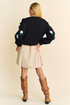 Davi & Dani Floral Button-Down Cardigan
