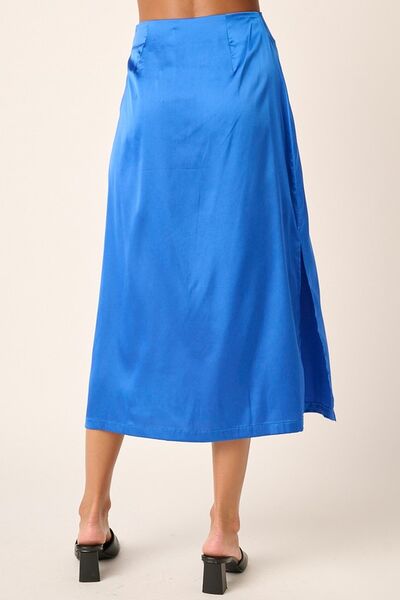 Mittoshop Satin Midi Skirt with Side Slit