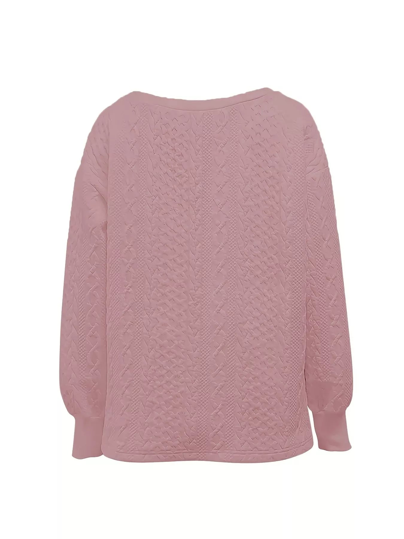 Oversized Cozy Textured Long Sleeve Sweatshirt