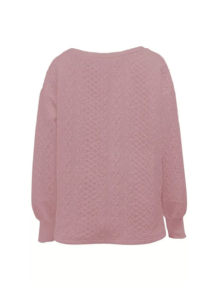 Oversized Cozy Textured Long Sleeve Sweatshirt