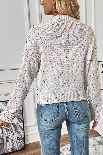 Confetti Button-Up Long-Sleeve Cardigan