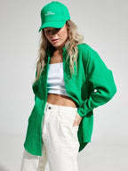 Textured Long Sleeve Collared Shirt - 100% Cotton