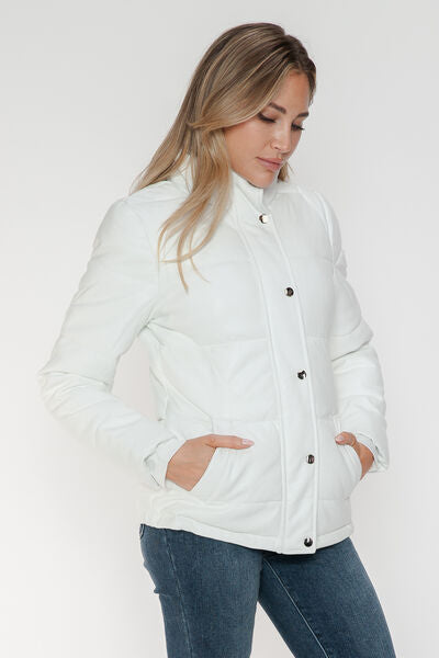 YMI Zip-Up Turtleneck Puffer Jacket with Pockets