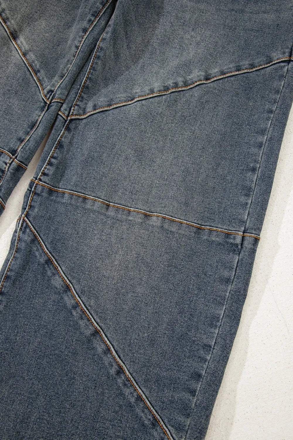 Exposed Stitching High Waist Straight Leg Jeans