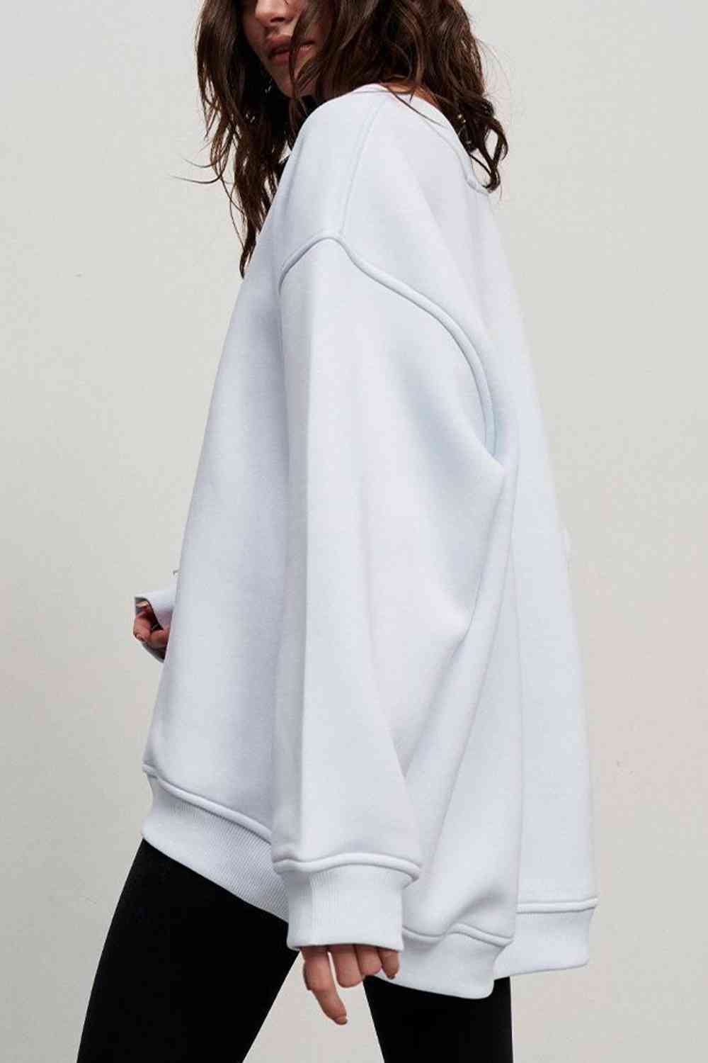 Oversized Round Neck Dropped Shoulder Sweatshirt