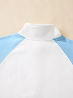 Color Block Snap Button Front Sweatshirt