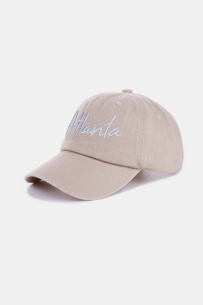 Washed ATLANTA Embroidered Baseball Cap