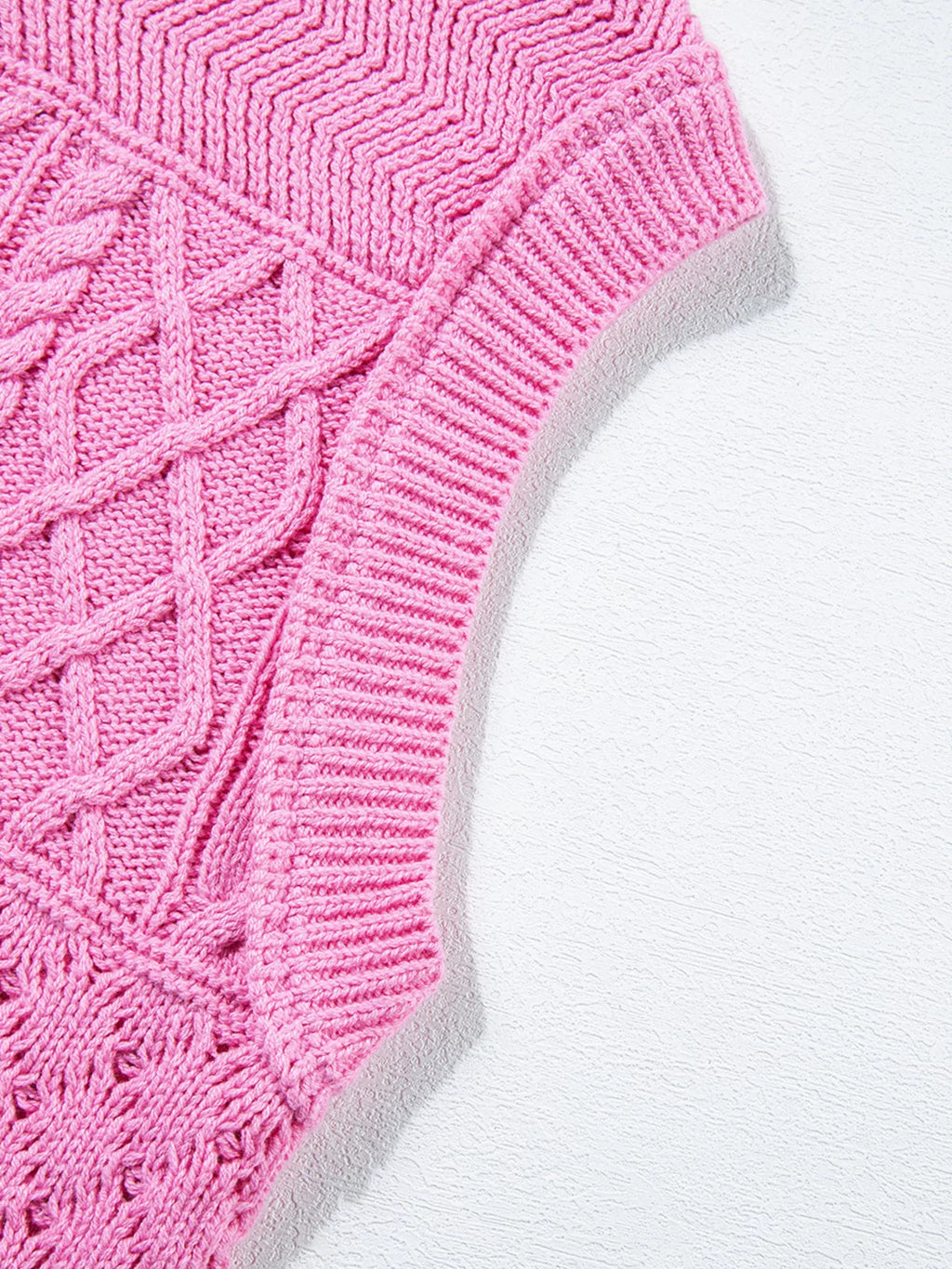 Relaxed Fit Cable-Knit Dolman Sweater Vest