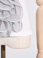 Elegant Ruffled Round Neck Short Sleeve Top