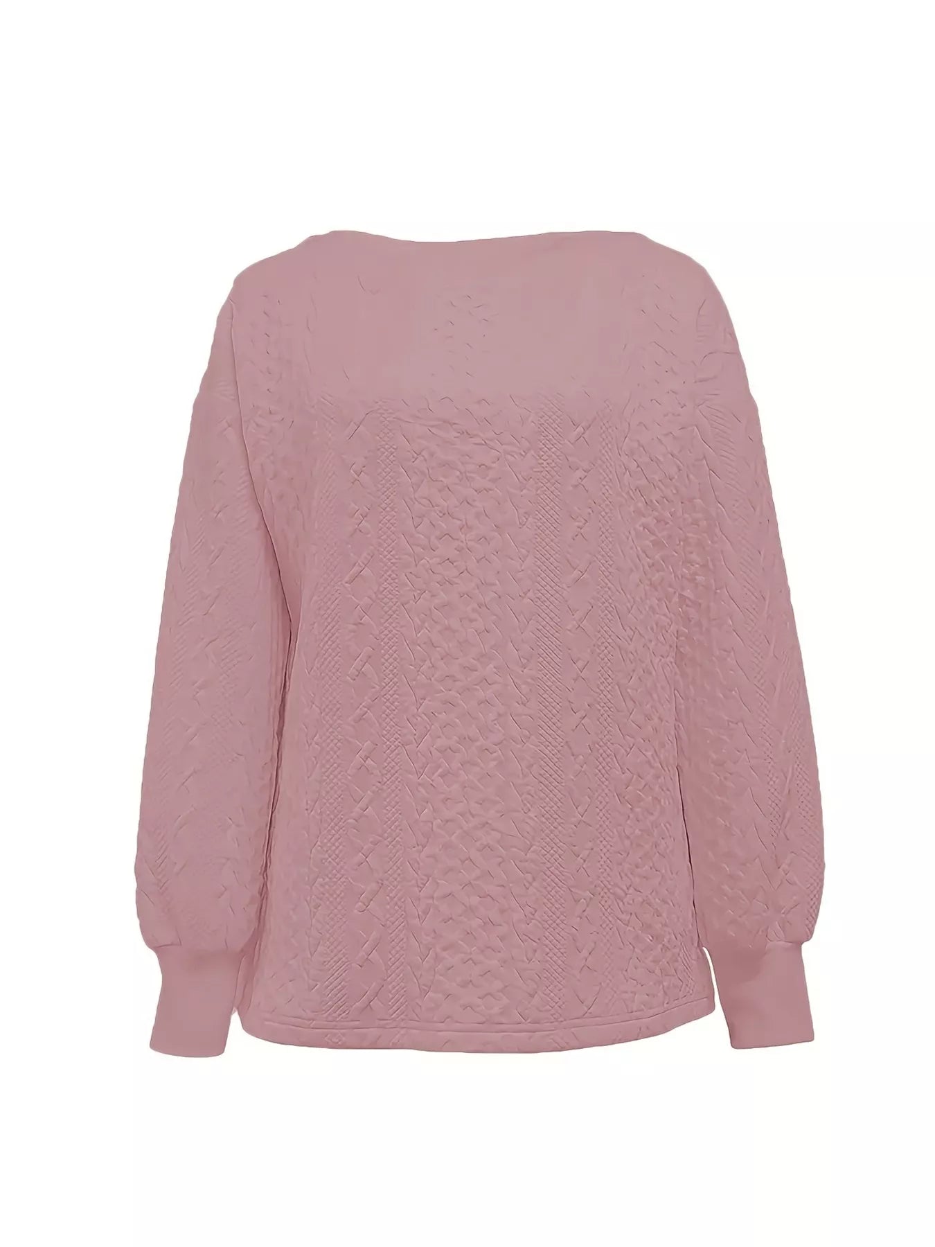 Oversized Cozy Textured Long Sleeve Sweatshirt