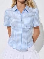 Button Down Short Sleeve Shirt - Versatile & Elegant