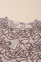 Printed Mesh Round Neck T-Shirt â€“ Sheer & Stylish Womenâ€™s Top