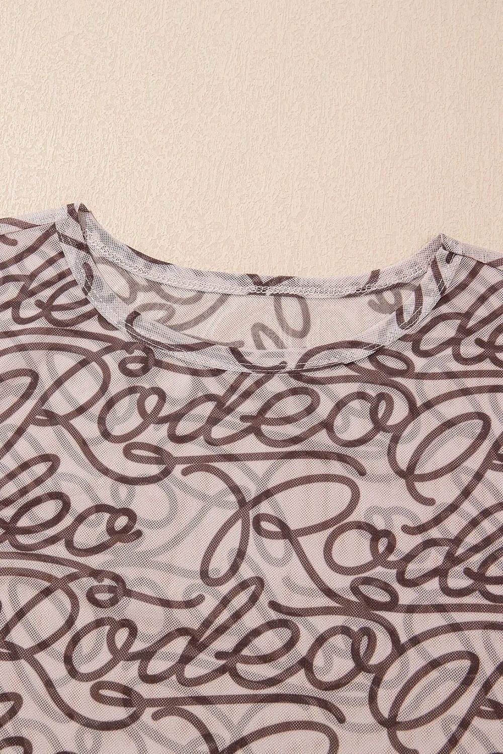 Printed Mesh Round Neck T-Shirt â€“ Sheer & Stylish Womenâ€™s Top