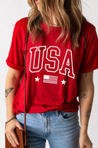 Classic USA Flag Crewneck T-Shirt - Patriotic & Timeless