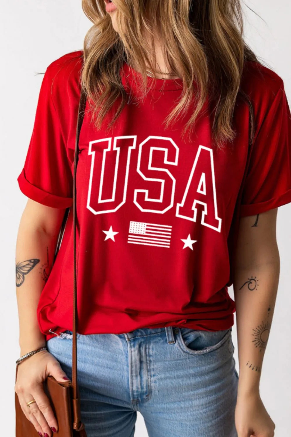 Classic USA Flag Crewneck T-Shirt - Patriotic & Timeless