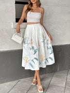 Petal Breeze Buttoned Midi Skirt