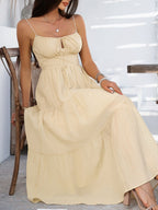 Devine Smocked Tiered Maxi Dress - Elegant & Flowy