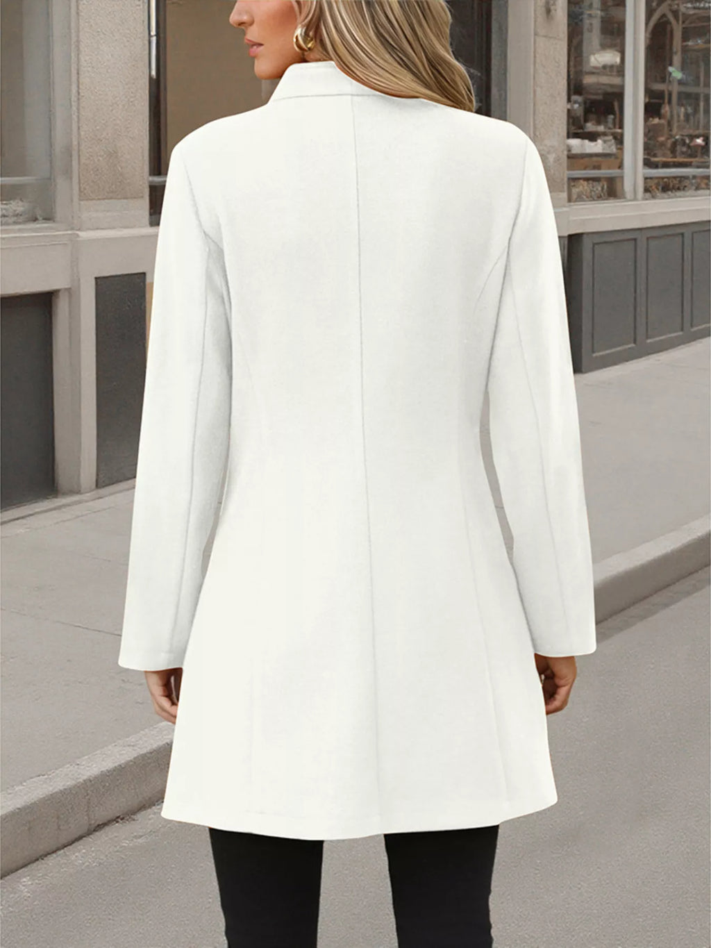 Classic Button-Up Long Sleeve Coat