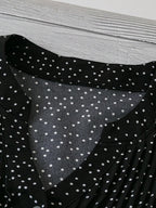 Polka Dot Ruffled Cap Sleeve Blouse - Chic & Feminine