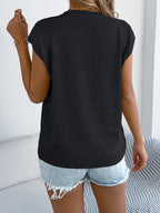 Cable Knit Heart Cap Sleeve Top - Soft & Stylish