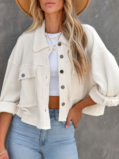 Button-Up Long Sleeve Jacket White