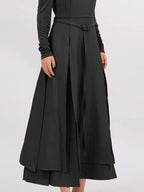 Ruched Slit Spaghetti Strap Long Sleeve Maxi Dress