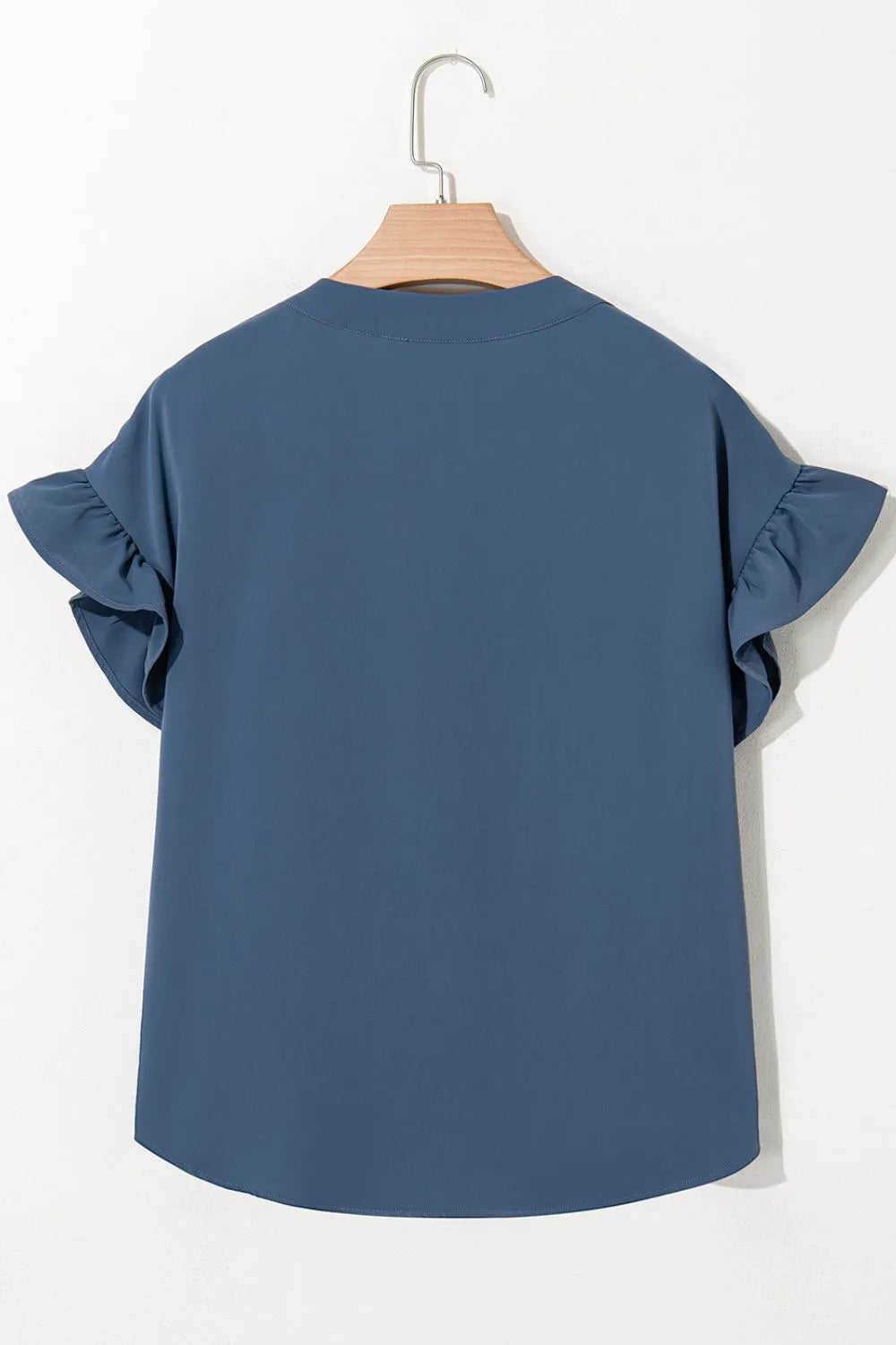 Ruffled Ruched Button Shirt - Feminine Flair