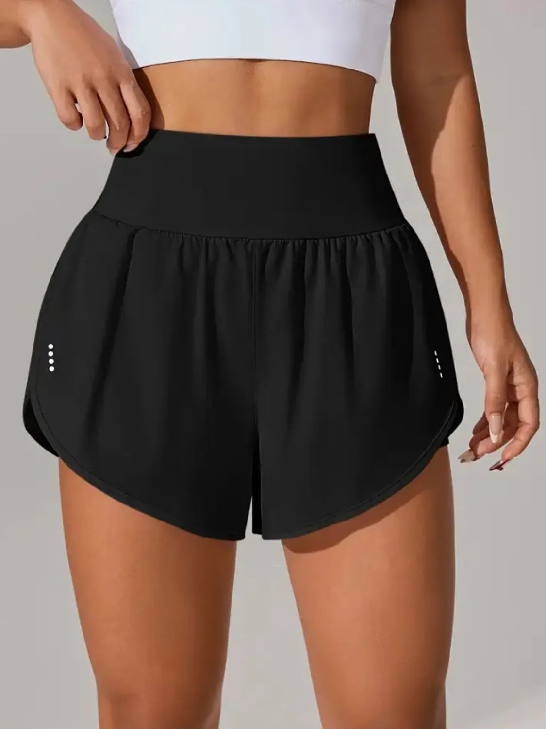 Pocketed Stretch High-Waist Shorts