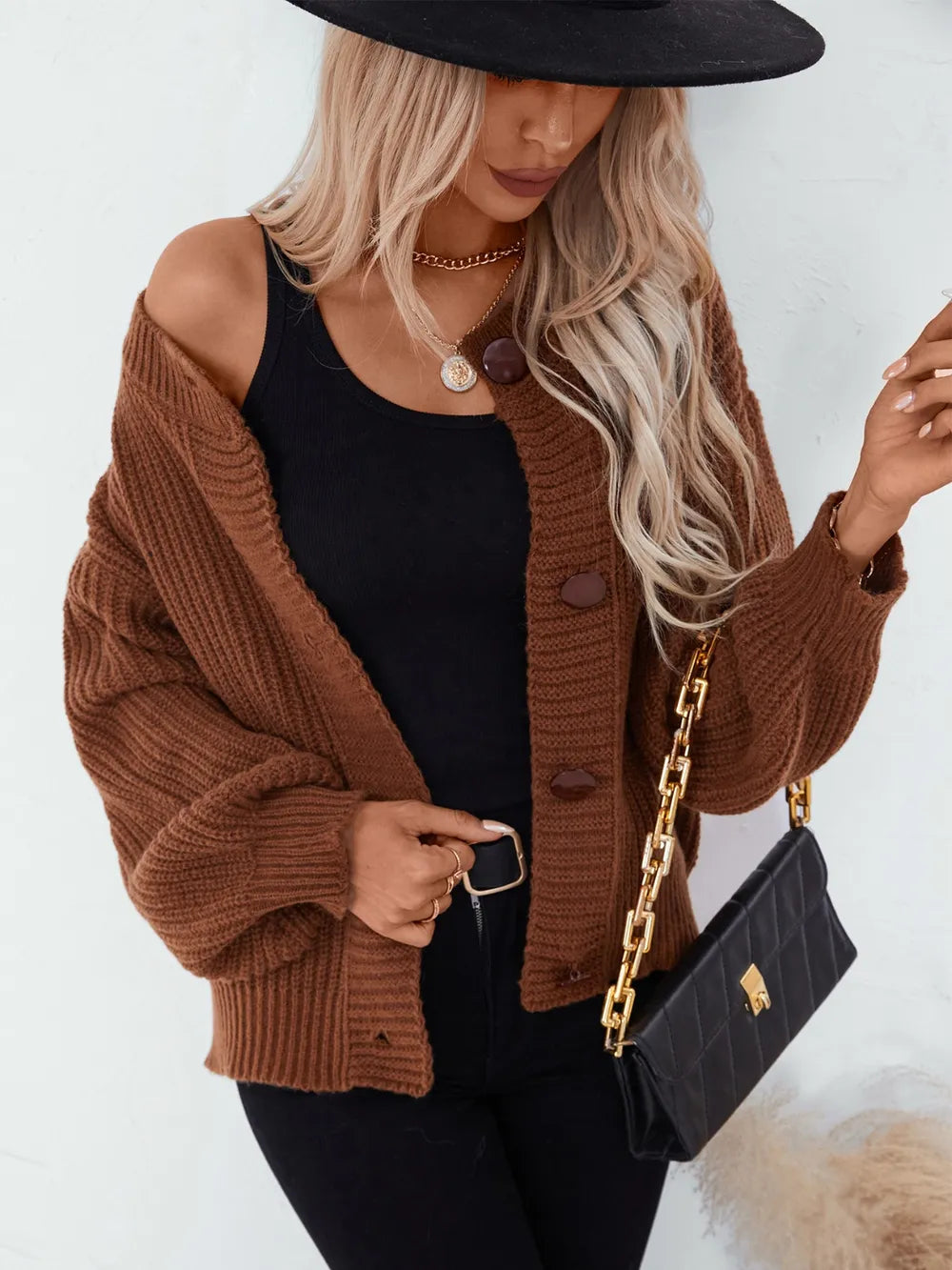 Classic Button Down Long Sleeve Knit Cardigan