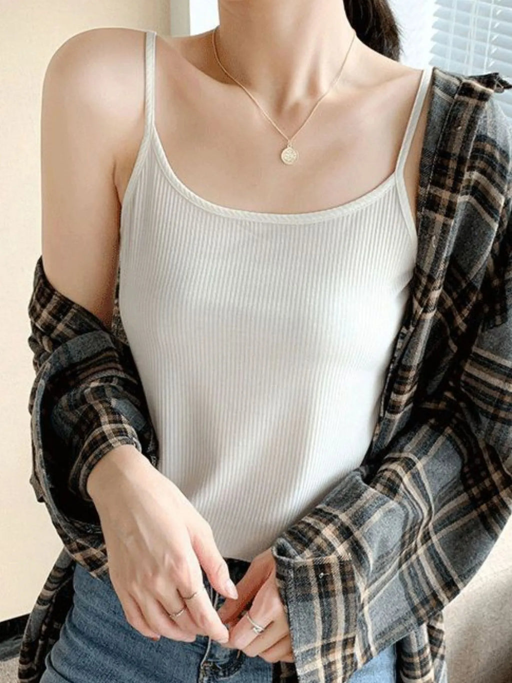 Plus Size Scoop Neck Ribbed Cami Top – Comfortable Everyday Layering Piece