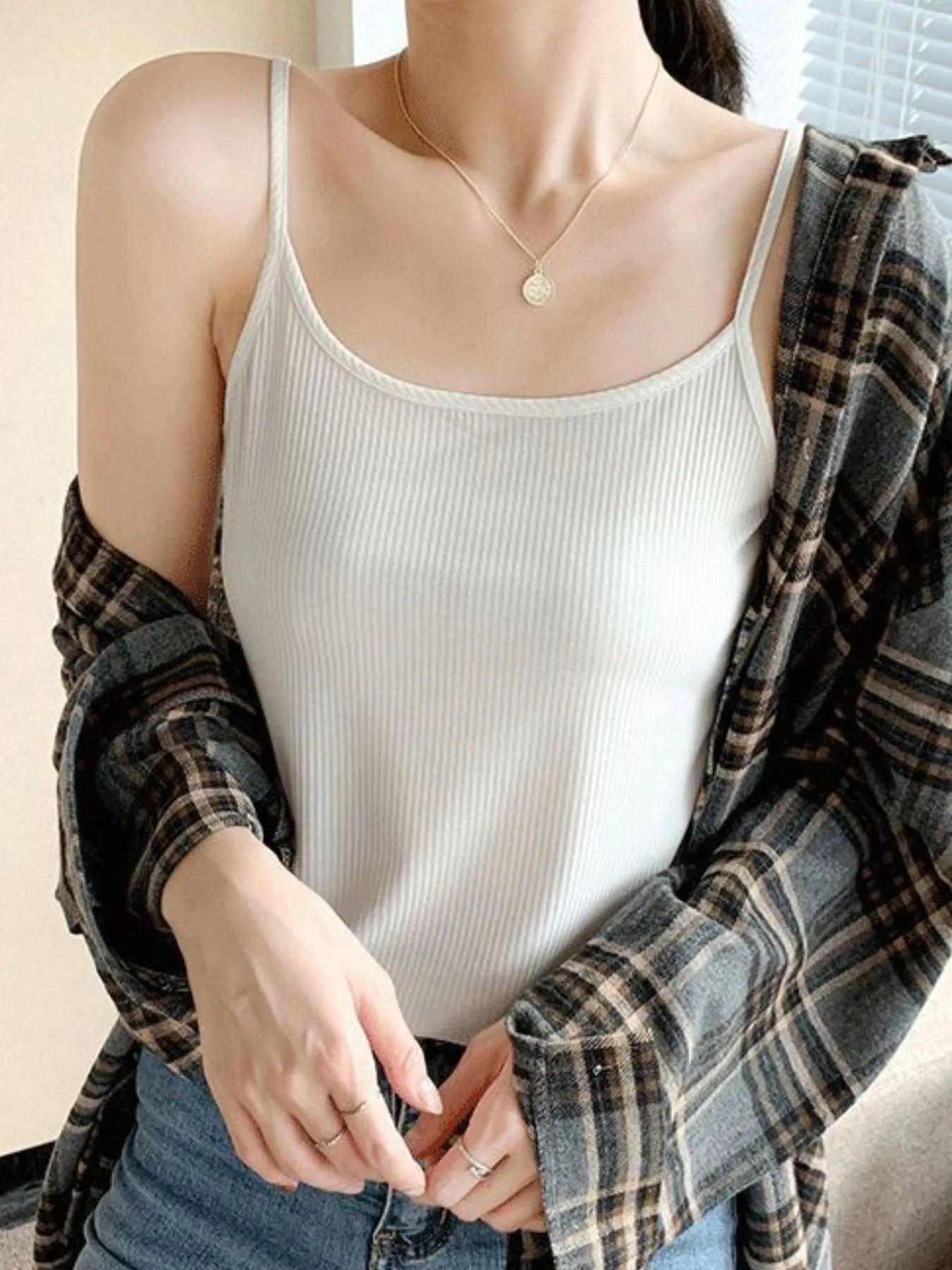 Plus Size Scoop Neck Ribbed Cami Top – Comfortable Everyday Layering Piece