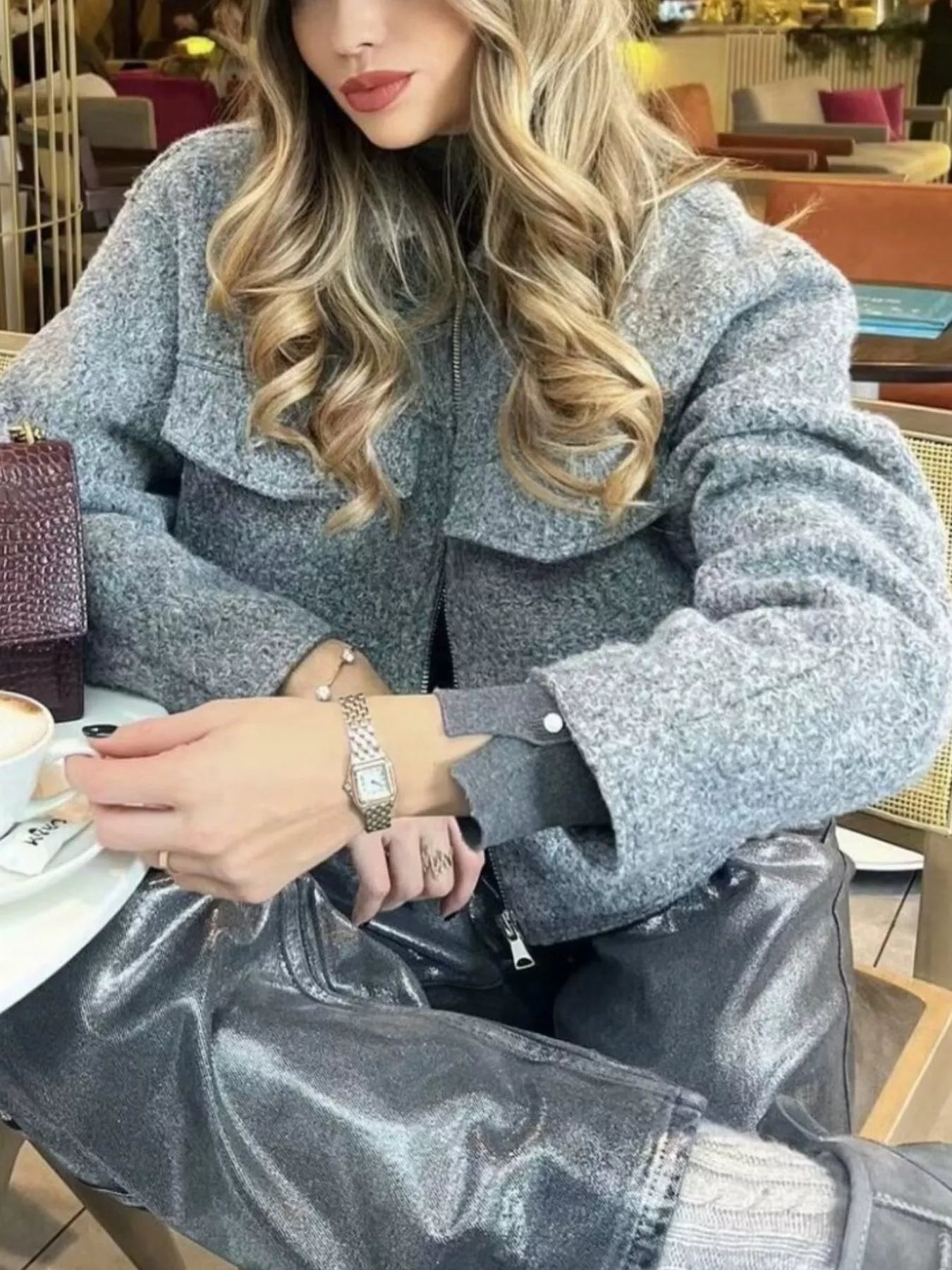 Zip-Up Cropped Utility Jacket