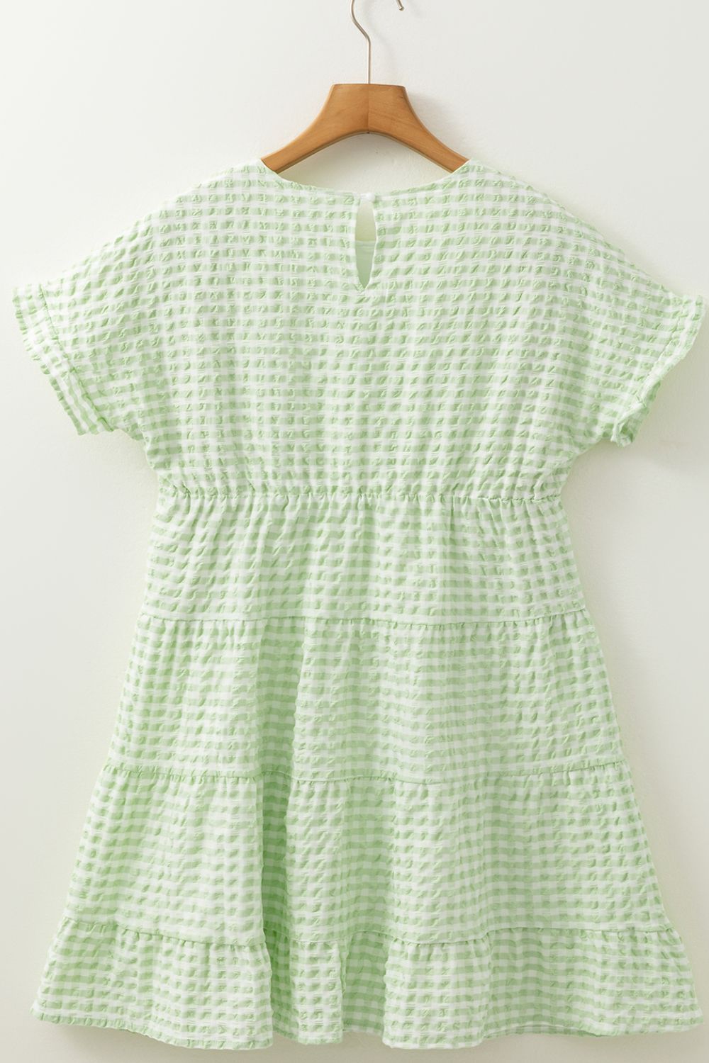 Textured Short Sleeve Tiered Mini Dress - Chic & Flowy