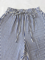 Drawstring Striped Elastic Waist Pants - Casual & Comfortable