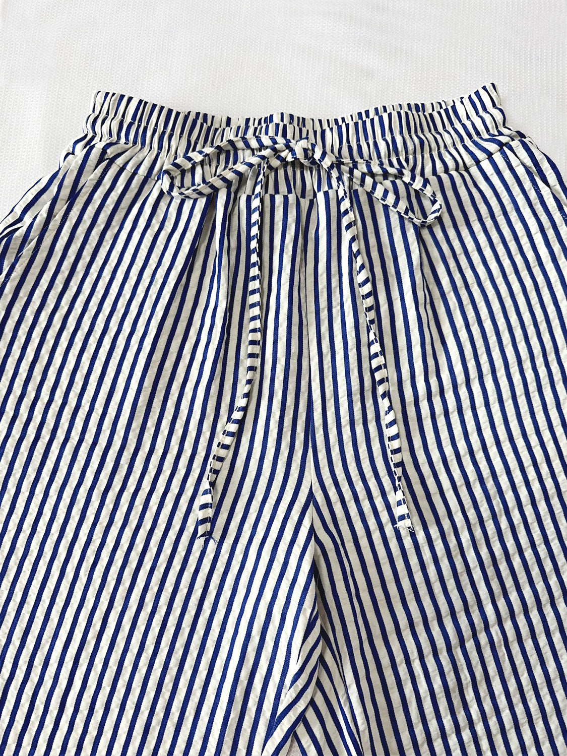 Drawstring Striped Elastic Waist Pants - Casual & Comfortable