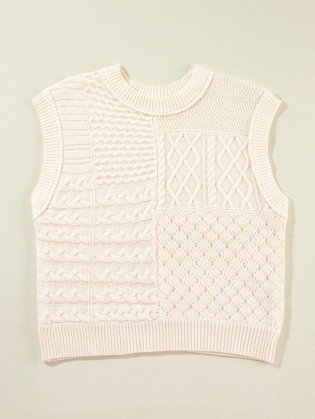 Relaxed Fit Cable-Knit Dolman Sweater Vest