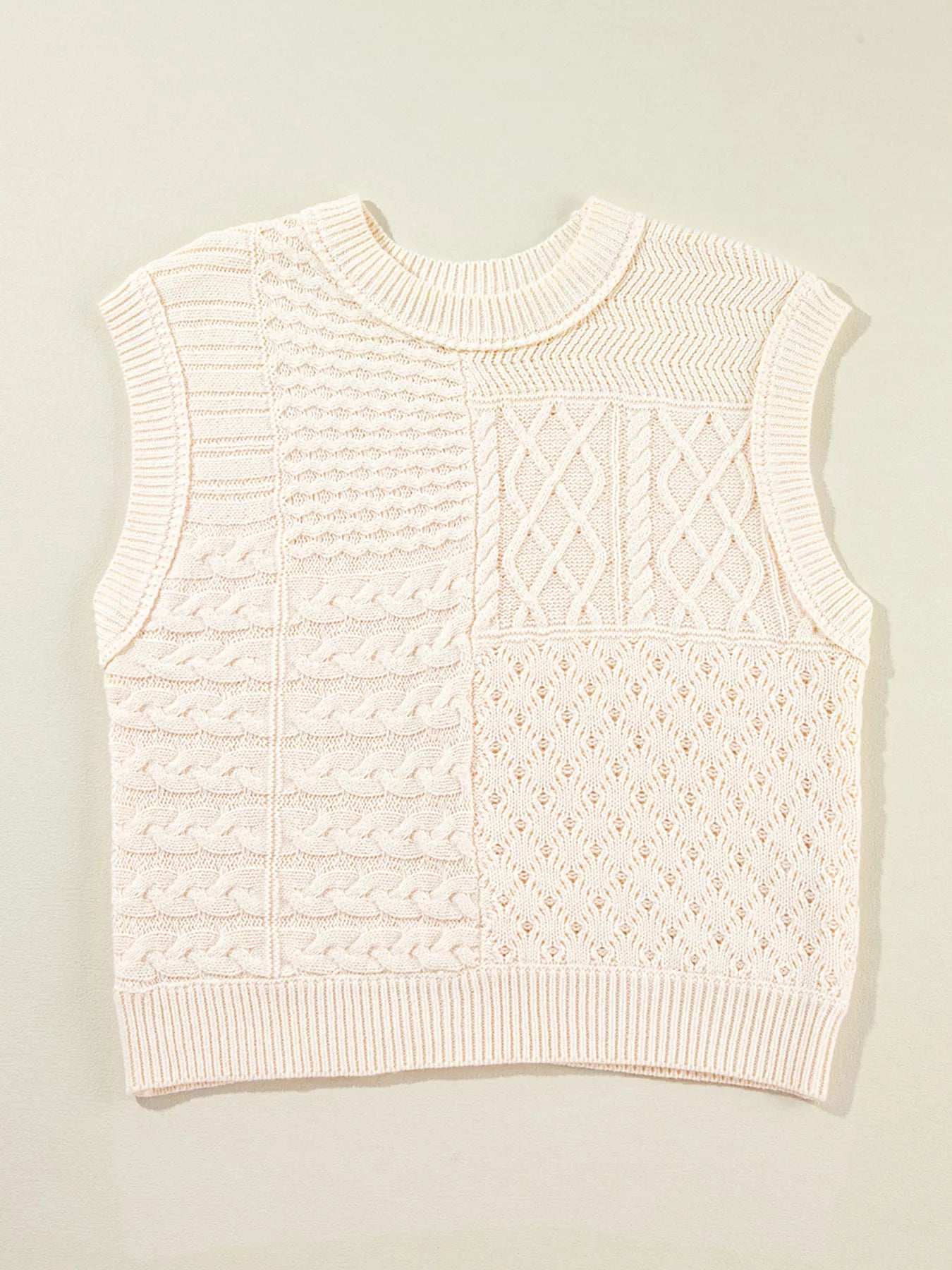 Relaxed Fit Cable-Knit Dolman Sweater Vest
