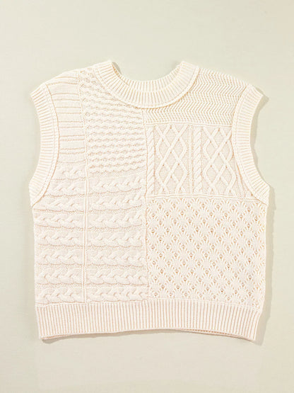 Relaxed Fit Cable-Knit Dolman Sweater Vest